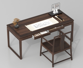 New Chinese Style Computer Desk And Chair-ID:407387979