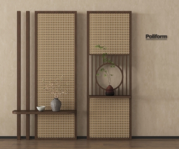 Wabi-sabi Style Wooden Screen Partition-ID:759206064