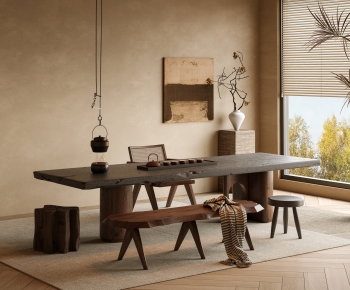 Wabi-sabi Style Dining Table And Chairs-ID:562736039