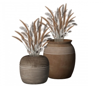 Wabi-sabi Style Ground Green Plant Potted Plants-ID:235083108