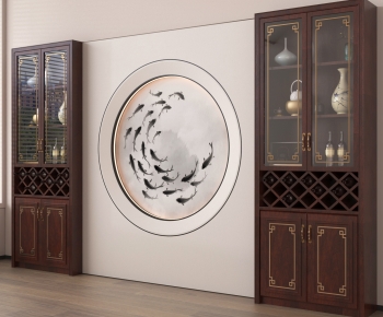 New Chinese Style TV Wall-ID:124419931