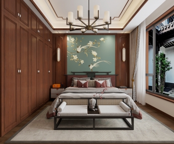 New Chinese Style Bedroom-ID:252584935