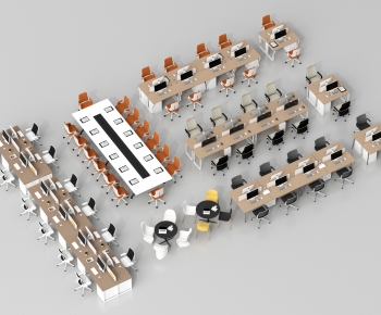 Modern Office Desk And Chair-ID:264413127