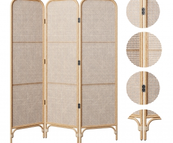 Wabi-sabi Style Wooden Screen Partition-ID:282610897