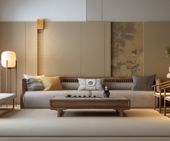 New Chinese Style A Living Room-ID:536708872