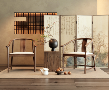 New Chinese Style Lounge Chair-ID:238978925