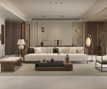 New Chinese Style A Living Room-ID:753610177