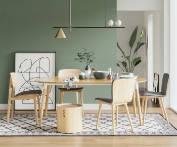 Nordic Style Dining Table And Chairs-ID:399358992