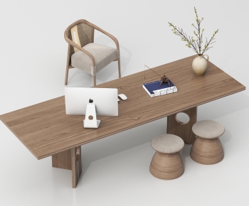 New Chinese Style Computer Desk And Chair-ID:155499013