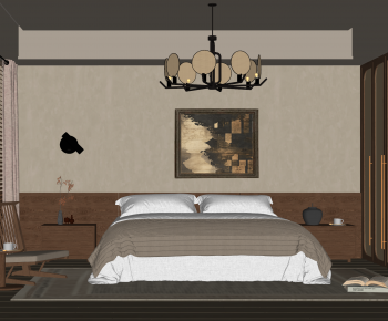 Wabi-sabi Style Bedroom-ID:913388978