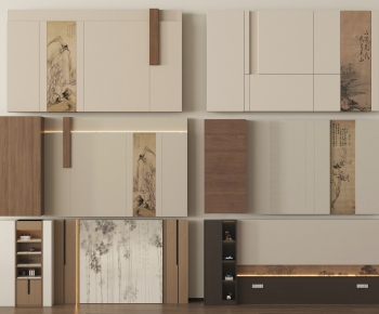 New Chinese Style TV Wall-ID:461667065