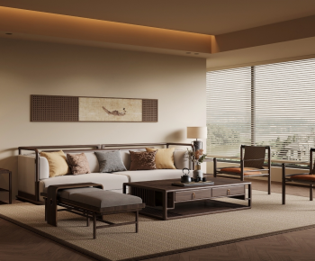 New Chinese Style A Living Room-ID:943820008