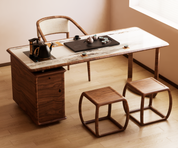 New Chinese Style Tea Tables And Chairs-ID:627298126