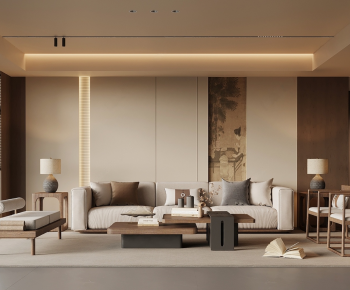 New Chinese Style A Living Room-ID:492482903