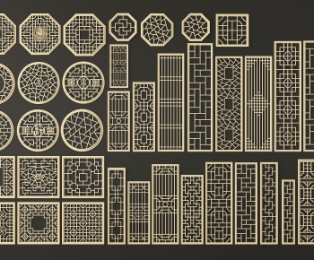 New Chinese Style Metal Screen Partition-ID:688391922