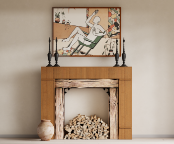 Wabi-sabi Style Fireplace-ID:454890017