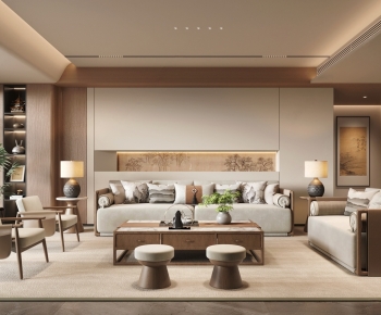 New Chinese Style A Living Room-ID:779119016