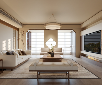 New Chinese Style A Living Room-ID:942568066