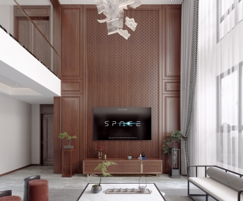 New Chinese Style A Living Room-ID:405561921