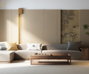 New Chinese Style A Living Room-ID:442297941