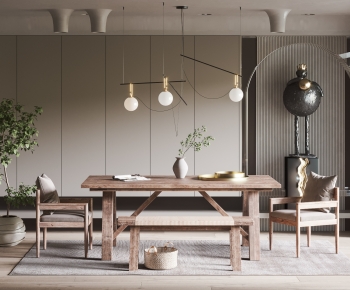 Wabi-sabi Style Dining Table And Chairs-ID:452361181