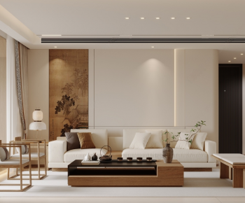 New Chinese Style A Living Room-ID:387568001