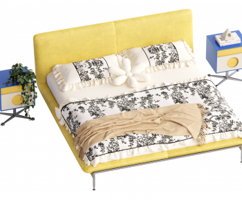 Modern Double Bed-ID:122297059