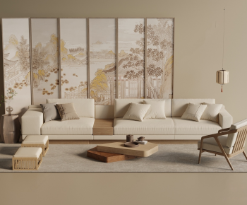 New Chinese Style Sofa Combination-ID:394289979