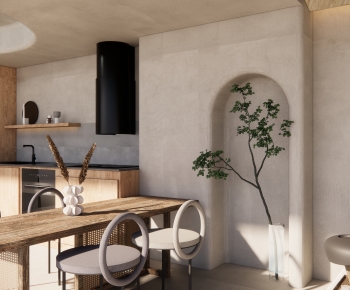 Wabi-sabi Style Dining Room-ID:543840895