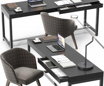 Modern Computer Desk And Chair-ID:728605034