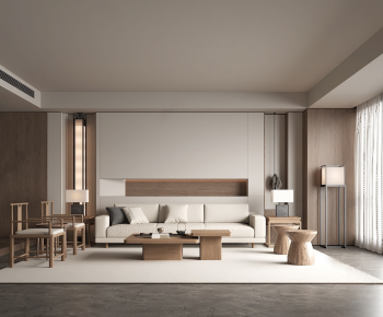 New Chinese Style A Living Room-ID:992806913