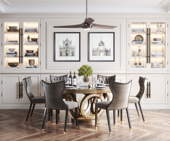 American Style Dining Table And Chairs-ID:803467041