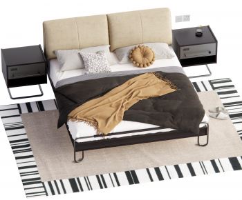 Modern Double Bed-ID:890084982