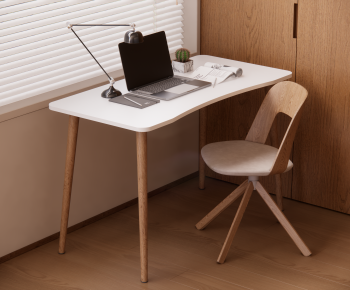 Modern Computer Desk And Chair-ID:307426935