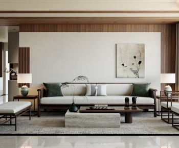 New Chinese Style A Living Room-ID:643839886