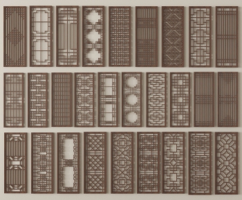 New Chinese Style Wooden Screen Partition-ID:696816926