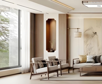 New Chinese Style A Living Room-ID:937009104