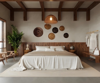 Wabi-sabi Style Bedroom-ID:883105994