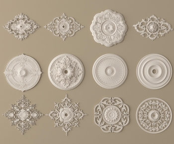 French Style Plaster Carved Top Plate-ID:937839989