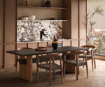 Wabi-sabi Style Dining Table And Chairs-ID:676412112