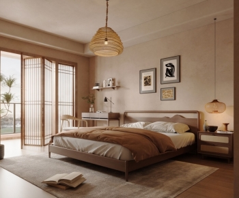 Wabi-sabi Style Bedroom-ID:539556034