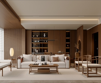 New Chinese Style A Living Room-ID:858627087