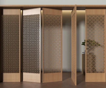 New Chinese Style Wooden Screen Partition-ID:737401968