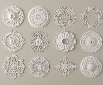 French Style Plaster Carved Top Plate-ID:759860047