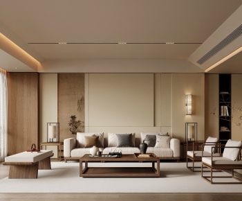 New Chinese Style A Living Room-ID:724140883