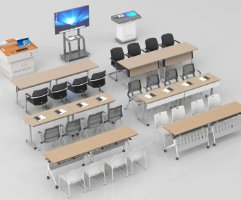 Modern Office Desk And Chair-ID:880436906