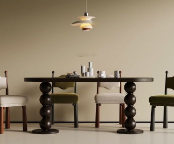 French Style Dining Table And Chairs-ID:431900027