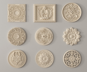 European Style Plaster Carved Top Plate-ID:806394106