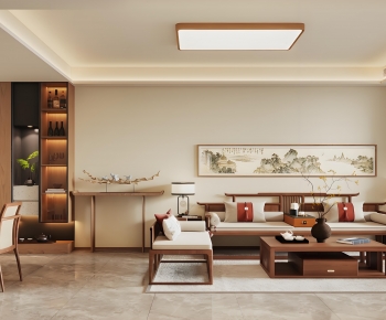 New Chinese Style A Living Room-ID:418778901