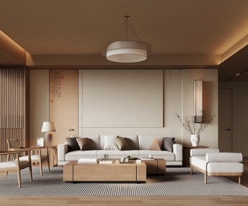 New Chinese Style A Living Room-ID:648416047